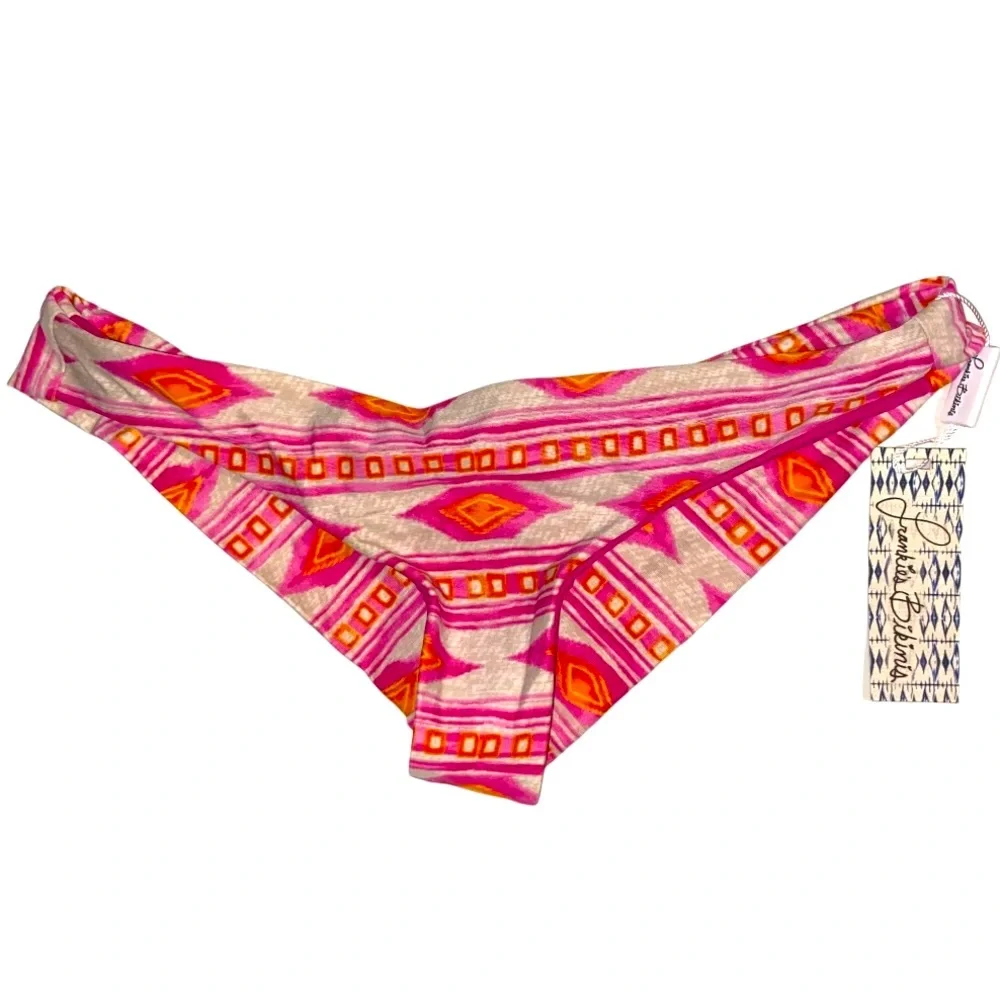 NWT FRANKIE’S BIKINIS Kaia Sherbet Pink Print Bikini Bottoms Size Extra Small